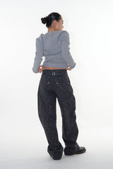 Ghibli pattern cotton wide pants