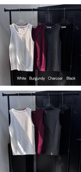 [MUSCLE FIT] Unbalance slit sleeveless(4color)