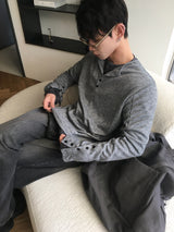 カルリブヘンリーネックボタンロングスリーブ 3C