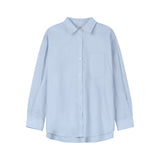 ベーシック メロウ エンブロイダリー シャツ (LIGHT BLUE)