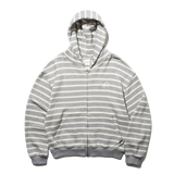 ストリッピードクロップフードジップアップ (Grey)
