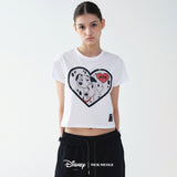 101 DALMATIANS BIG HEART CROP TOP_WHITE