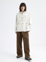Adjustable spring and autumn retro suede shirt
