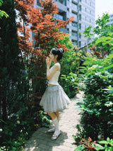CHIFFON LACE MIDI SKIRT (2COLOR)