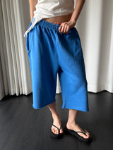 Pigment washing bermuda pants(3color)
