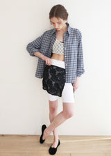 Lace Flower Wrap Skirt_Black