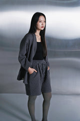 VINTAGE DIA-QUILTING WIDE 1/2 PANTS (Charcoal)