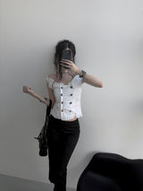 napoleon shirring blouse (2color)