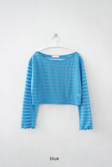 see-through crop stripe tee