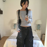 ヘーゼン フェミニンフィット オフショルダー ニットTシャツ