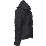 BIKER SHIRRING JACKET. CHARCOAL