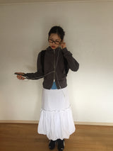 pumpkin nylon long skirt