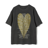 Untitled Heart Logo Pigment Wash Short Sleeve Washed Black