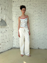 That’s neat Cow Print Top – Color-Contrast Lace Trim Camisole