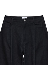 6CRAYON 11.3oz インディゴブルーノンフェイドワイドレッグバギーデニムパンツ