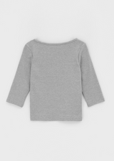 [B-BASIC] Standard Boat Neck 7/8 Sleeve T-Shirt 2SIZE