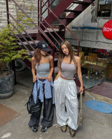 [U-BASIC] Chico Summer Two-Pin Tuck Nylon Pants