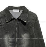 ベトウォッシングカットクロップデニムセット ジャケット