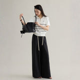 loose-fit high-waisted straight denim pants