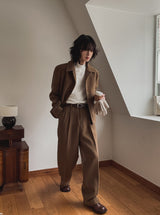Rondel two-tuck wool wide slacks
