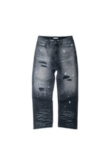 DESTROYED PAINTING WASHED DENIM (BLACK)