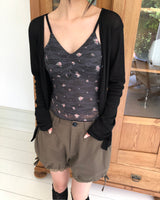 デュリン フラワー キャップスリーブトップ