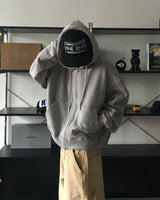 DP Work Patch Crop Hooded Zip-Up (2C)