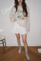 white bow A-line mini skirt