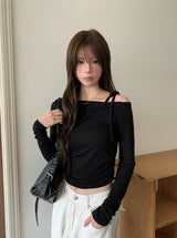 Ritz アンバランストップオフTシャツ