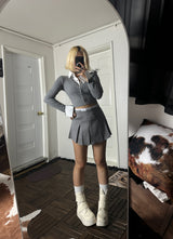 Two-Tone Cuff Knit Crop