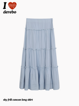 sky frill cancan long skirt