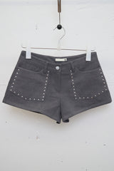 Studed Pocket Shorts (Charcoal/2size)