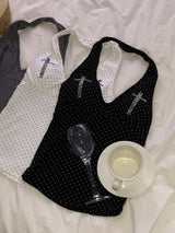 Cubic Cross Dot Halter Top