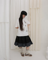 Blooming garden patchwork skirt / black