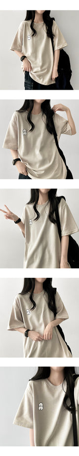 Shange embroidered short-sleeved T-shirt