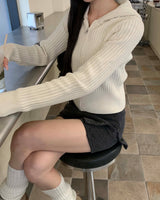 Knit snap skirt pants