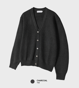  Deface Daily Semi-Cropped V-Neck Overfit Cardigan