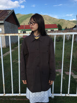 Single collar utility half coat (2color)