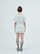 eyelet lace hood op / melange