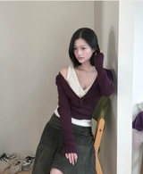 パイパンチングラップレイヤーニット