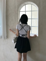 Lise Back Strap Tulip Sleeveless Mini Dress