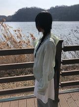 Karin Diagonal Zipper Windbreaker String Hood Jacket