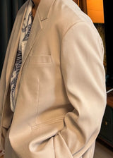Linen loose-fit jacket 4COLOR