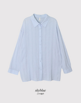 #Natural Stripe Summer Loose Shirt (4color)