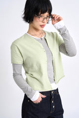 モダルツートーンレイヤード長袖Tシャツ