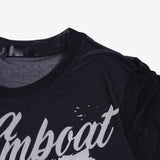 Cassé shirring lettering t-shirt