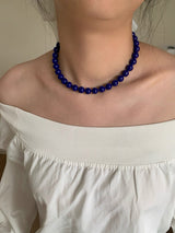 Navy ball necklace(8mm)