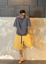 Bermuda shorts with local embroidered belt 3COLOR