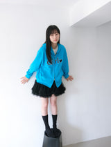 Girl zip-up hoodie - Aqua blue