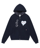 I LOVE MUSIC ZIP UP HOODIE NAVY(CV2FFUM481A)